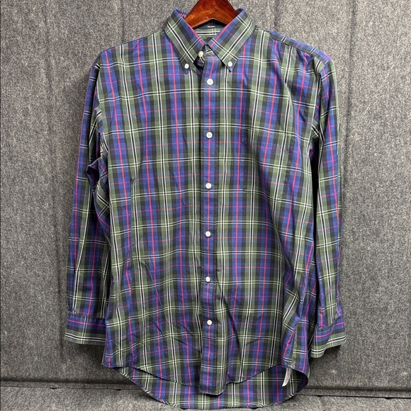 Lands' End Other - Lands' End Men's Casual Plaid Shirt - Green and Blue